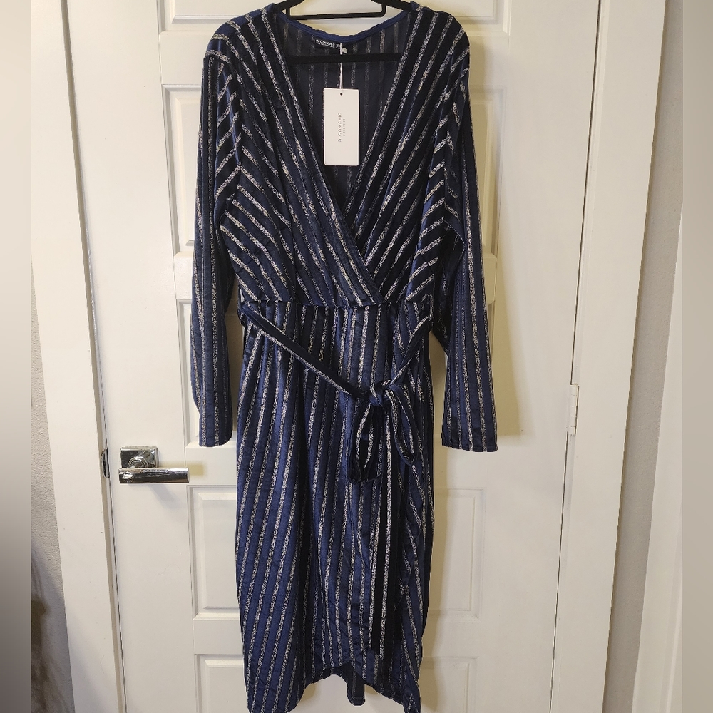 BLOOMCHIC 22-24 3X blue silver dress